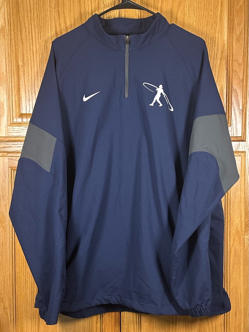 Nike Navy and Gray Men's Half-Zip Windbreaker Pullover